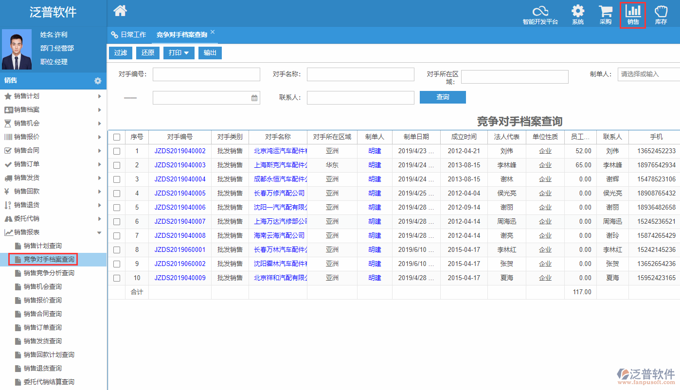 競(jìng)爭(zhēng)對(duì)手檔案查詢