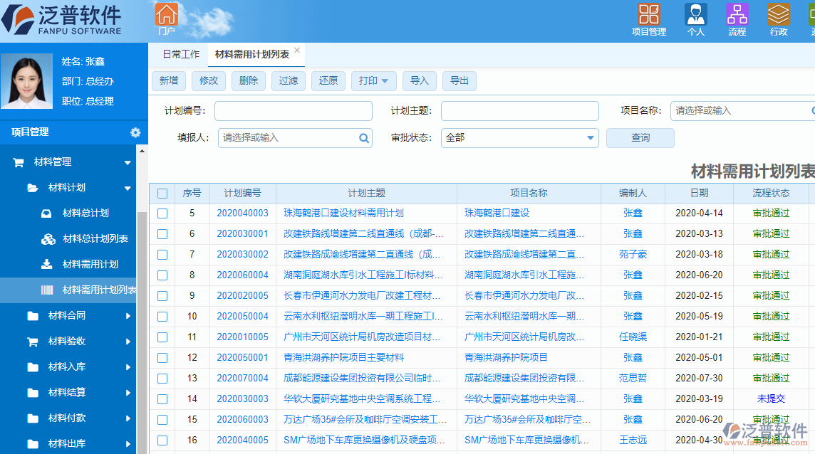 工程材料計劃軟件材料需用計劃