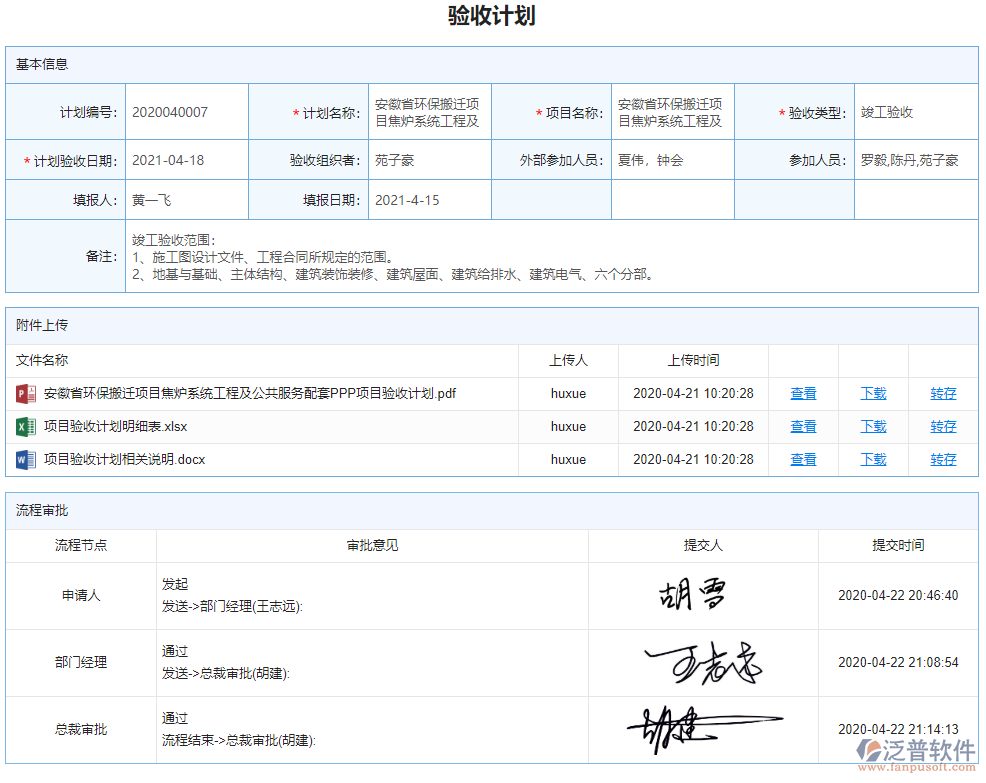 驗收計劃