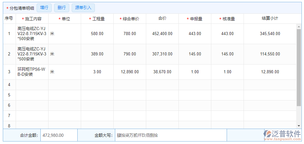 分包進(jìn)度款申報明細(xì)