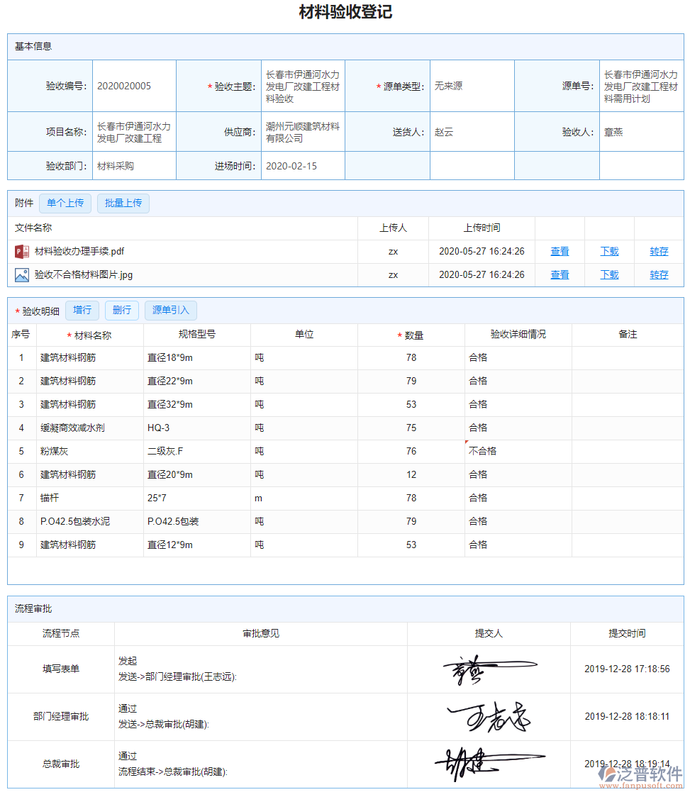 材料驗收