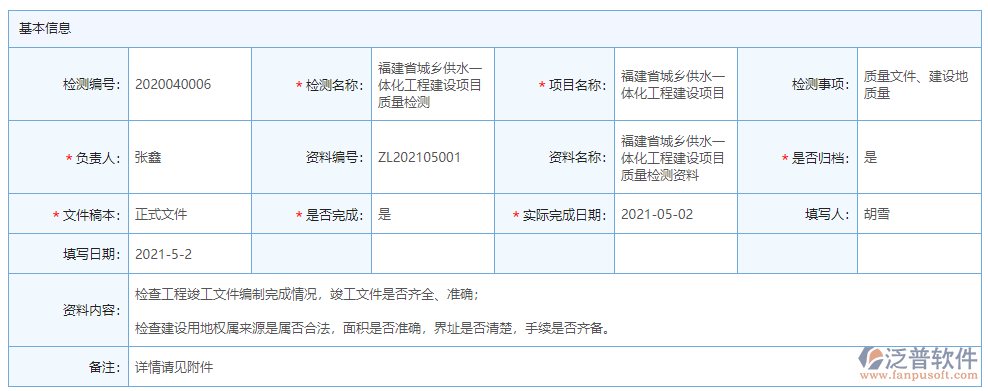 質(zhì)量檢測(cè)基本信息