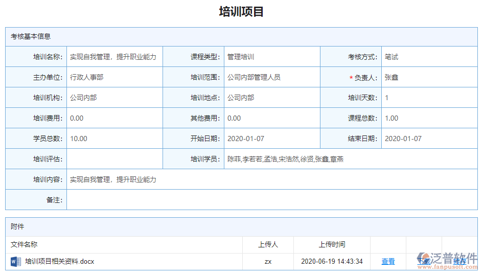 培訓(xùn)項目