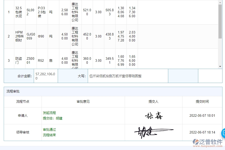 泛普軟件電力工程企業(yè)管理中材料驗收的價值