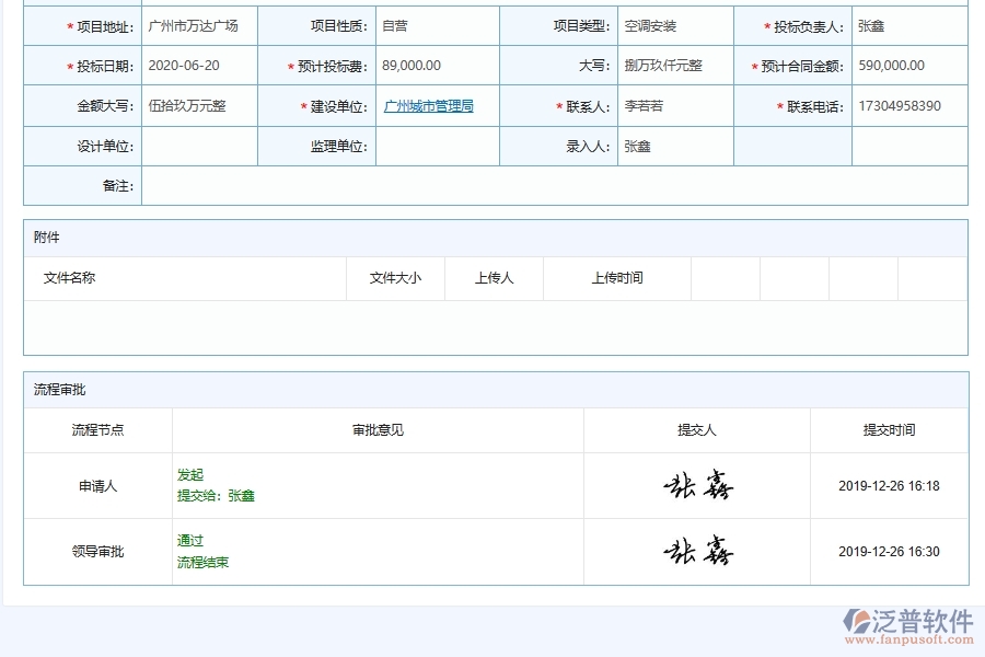 安裝工程公司投標(biāo)人信息登記表列表內(nèi)容