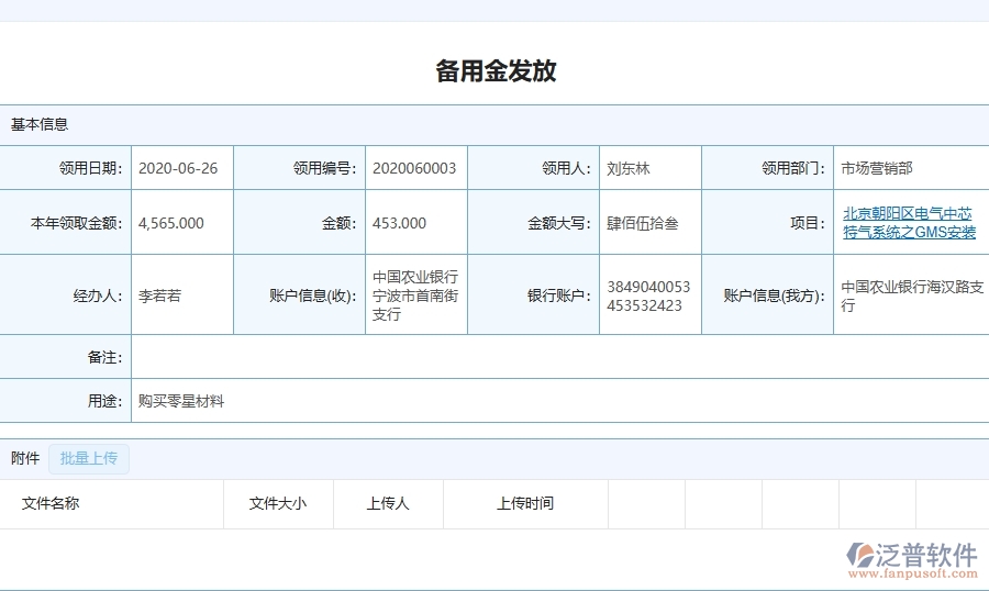 電力工程項目管理系統(tǒng)在備用金發(fā)放列表中競爭優(yōu)勢