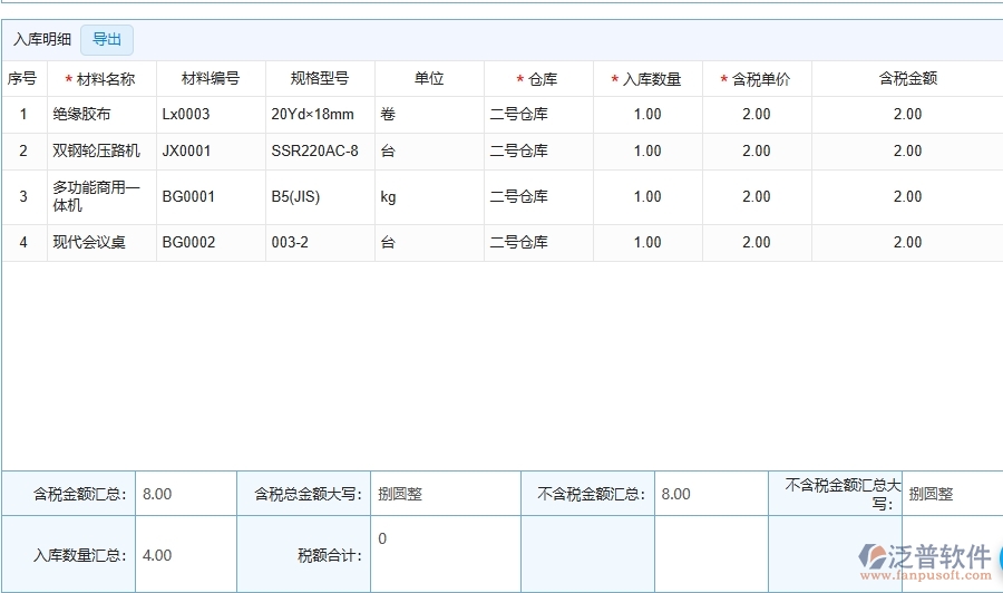 設(shè)備安裝工程項(xiàng)目管理系統(tǒng)在材料入庫(kù)中的核心功能