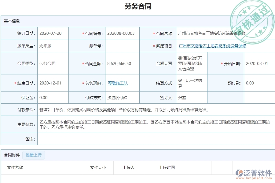 系統(tǒng)在勞務(wù)合同中的管控點(diǎn)及作用