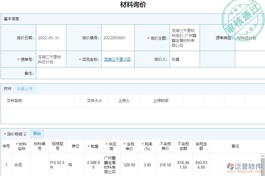 系統(tǒng)在材料詢價明細查詢中的管控點及作用