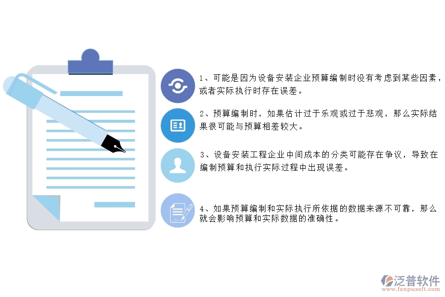 在設(shè)備安裝工程企業(yè)中間接成本預(yù)算實(shí)際對比表中常見的問題