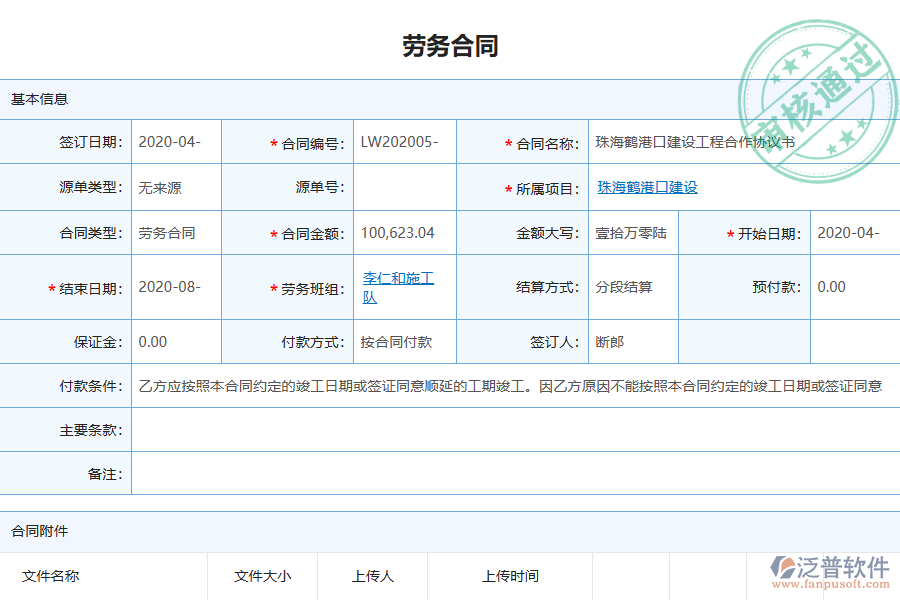 泛普電力工程企業(yè)管理系統(tǒng)中勞務合同管理的價值