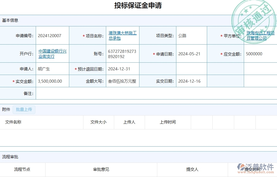 三、泛普軟件-公路工程管理系統(tǒng)中投標(biāo)保證金申請的注意事項