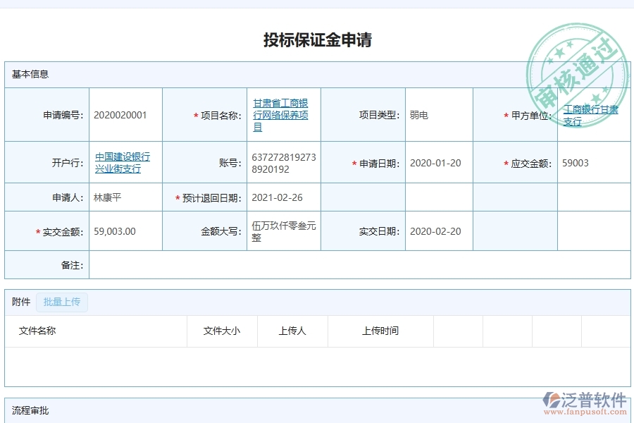 泛普軟件-弱電工程企業(yè)管理系統(tǒng)中投標(biāo)保證金匯總表的管控點(diǎn)及作用