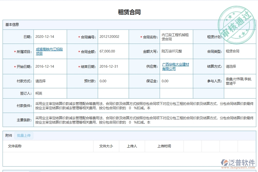 泛普軟件-機(jī)電工程管理系統(tǒng)如何解決企業(yè)在設(shè)備租賃合同清單報表管理中遇到的核心難點