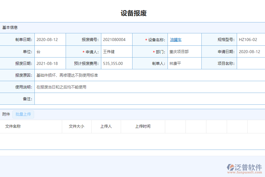 泛普軟件-市政工程企業(yè)項目管理系統(tǒng)中設備報廢查詢管理的價值