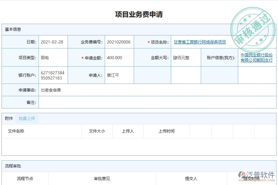 弱電工程企業(yè)上了泛普軟件-工程項目業(yè)務(wù)費申請軟件的好處是什么