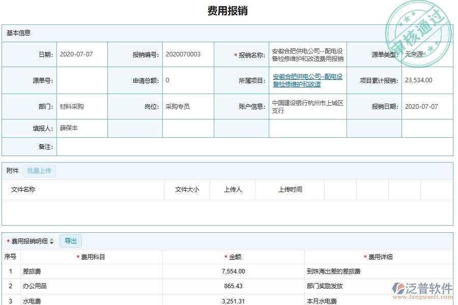 泛普軟件-市政工程管理系統(tǒng)中下屬企業(yè)報(bào)銷費(fèi)用管理的注意事項(xiàng)