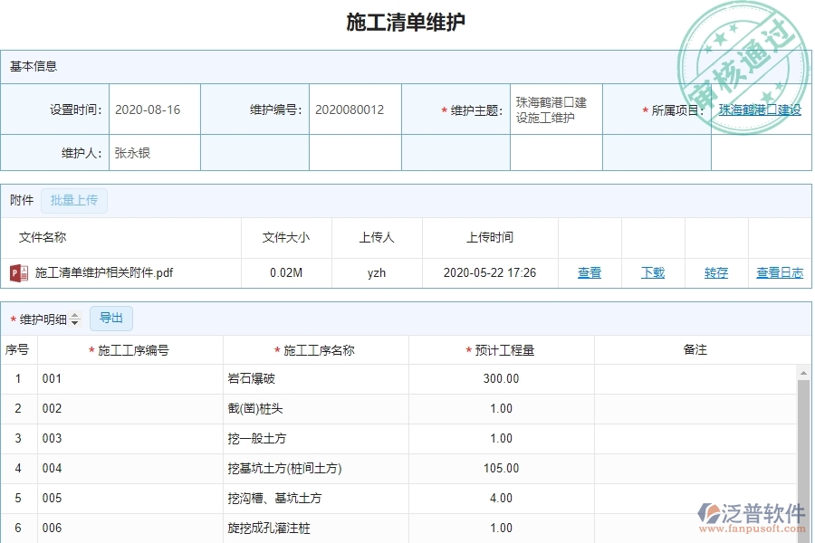 泛普軟件-機(jī)電工程項(xiàng)目管理系統(tǒng)中施工清單維護(hù)管理帶給企業(yè)的價(jià)值