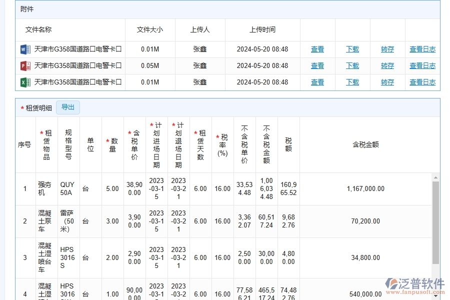 泛普軟件-路橋工程管理系統(tǒng)中租賃合同列表的競(jìng)爭(zhēng)優(yōu)勢(shì)