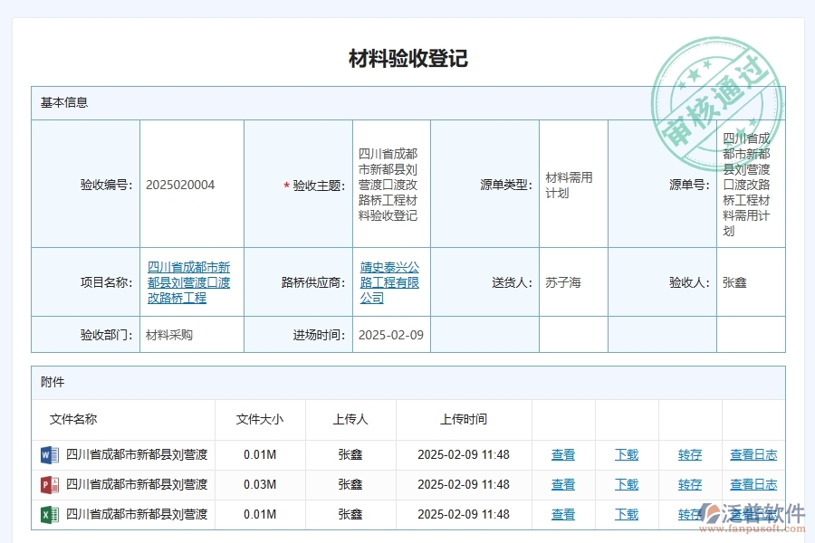 路橋基礎(chǔ)設(shè)施工程材料驗收登記管理軟件為路橋工程企業(yè)帶來的價值有哪些