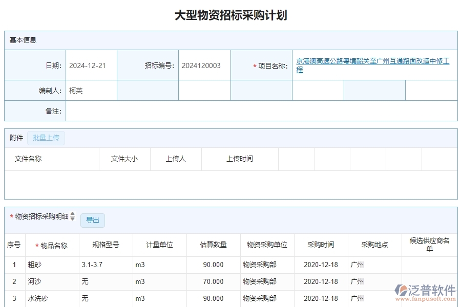 二、泛普軟件-公路工程系統(tǒng)如何解決企業(yè)大型物資招標(biāo)采購計(jì)劃管理的痛點(diǎn)