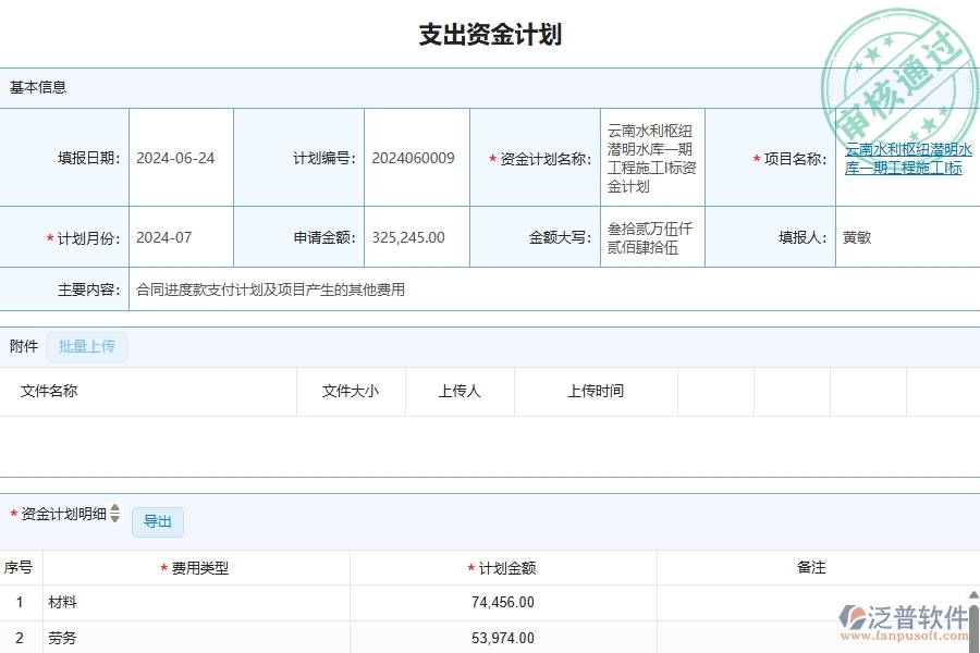 四、泛普軟件-幕墻工程企業(yè)支出資金計(jì)劃列表的重要性