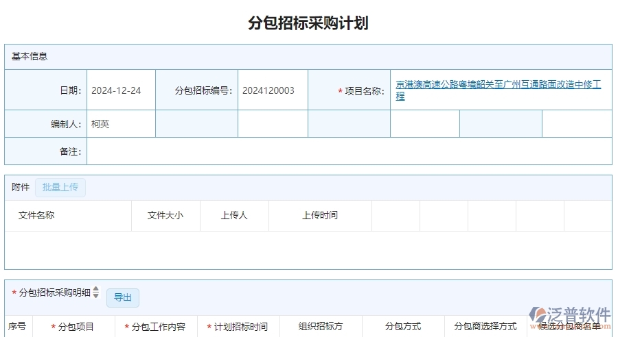 二、泛普軟件-公路工程系統(tǒng)提升分包招標(biāo)采購(gòu)計(jì)劃管理的措施