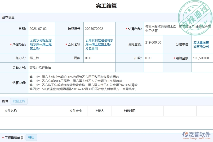 泛普軟件-弱電工程管理系統(tǒng)在分包完工結(jié)算中的注意事項(xiàng)