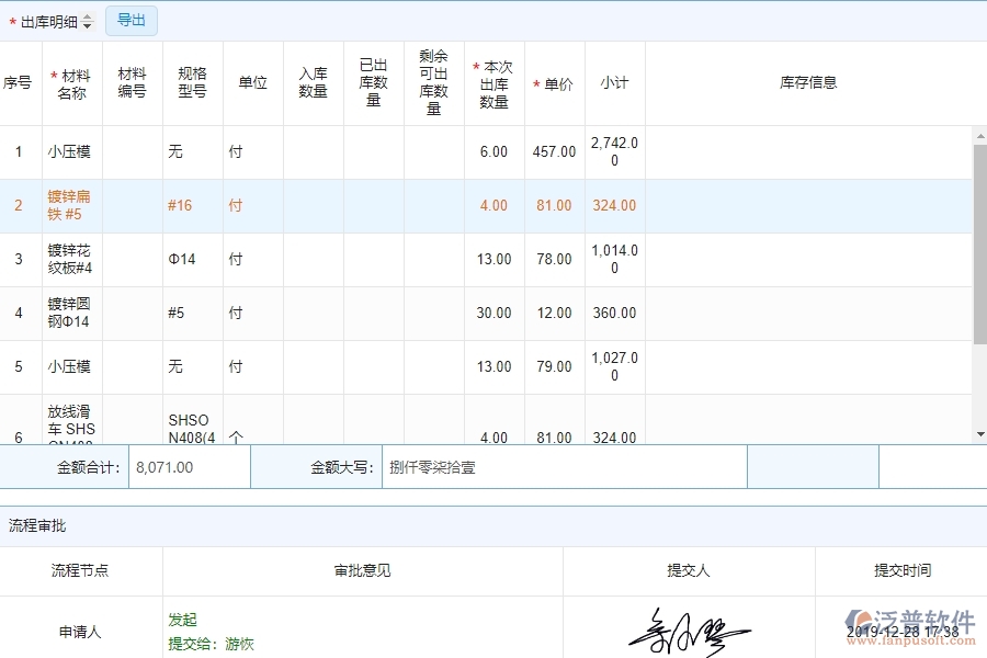 泛普軟件-園林工程企業(yè)管理系統(tǒng)中材料出庫的核心功能