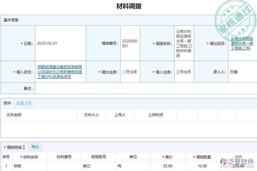 三、泛普軟件-機(jī)電工程管理系統(tǒng)中材料調(diào)撥的幾個(gè)優(yōu)勢(shì)是什么