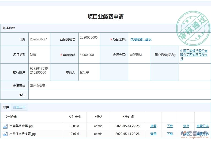 泛普軟件-路橋工程項目管理系統(tǒng)在項目業(yè)務費申請中的方案