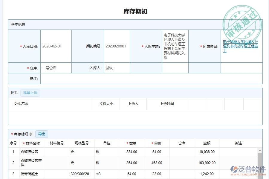 市政工程企業(yè)材料倉(cāng)庫(kù)期初明細(xì)平臺(tái)為市政工程企業(yè)帶來(lái)的價(jià)值