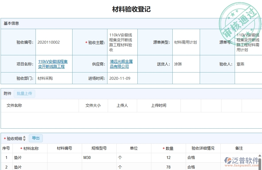 三、泛普軟件-機(jī)電工程企業(yè)在材料驗(yàn)收登記中的框架設(shè)計(jì)思路