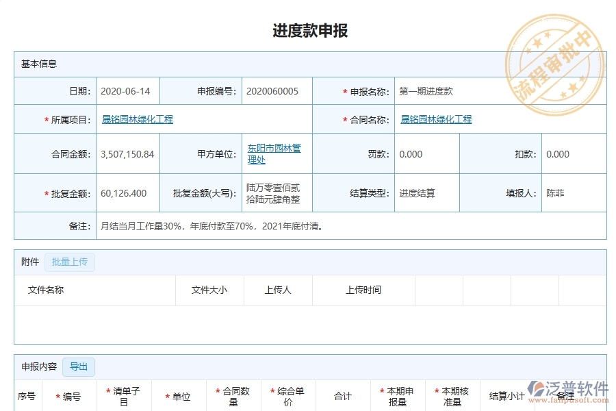 園林工程企業(yè)上了系統(tǒng)之后，給進(jìn)度款申報(bào)帶來了哪些好處