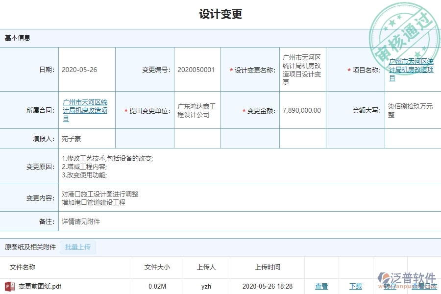 泛普軟件-市政工程項目管理系統(tǒng)在設(shè)計變更中亮點(diǎn)