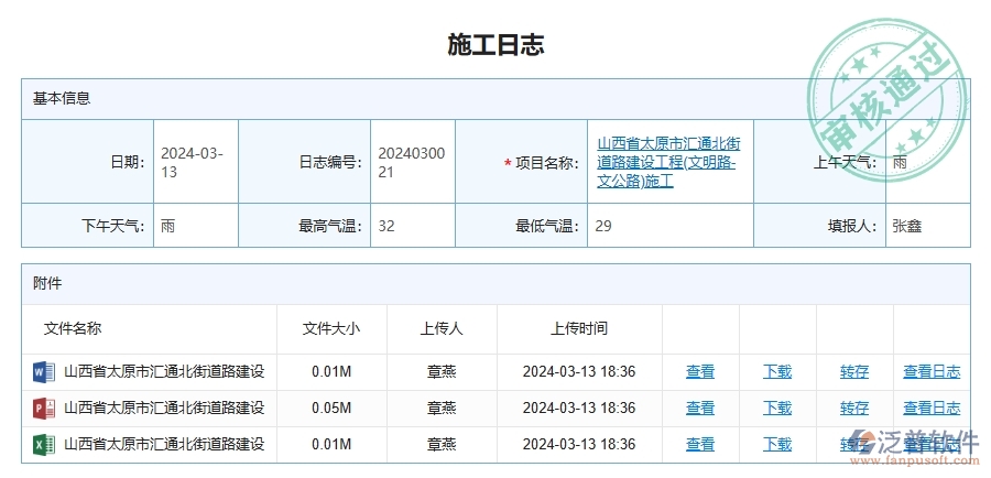 泛普軟件-路橋工程管理系統(tǒng)如何解決企業(yè)施工日志查詢方面的問題