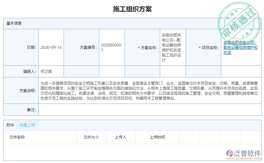 三、泛普軟件-機電工程企業(yè)管理系統(tǒng)的施工組織方案的管控點