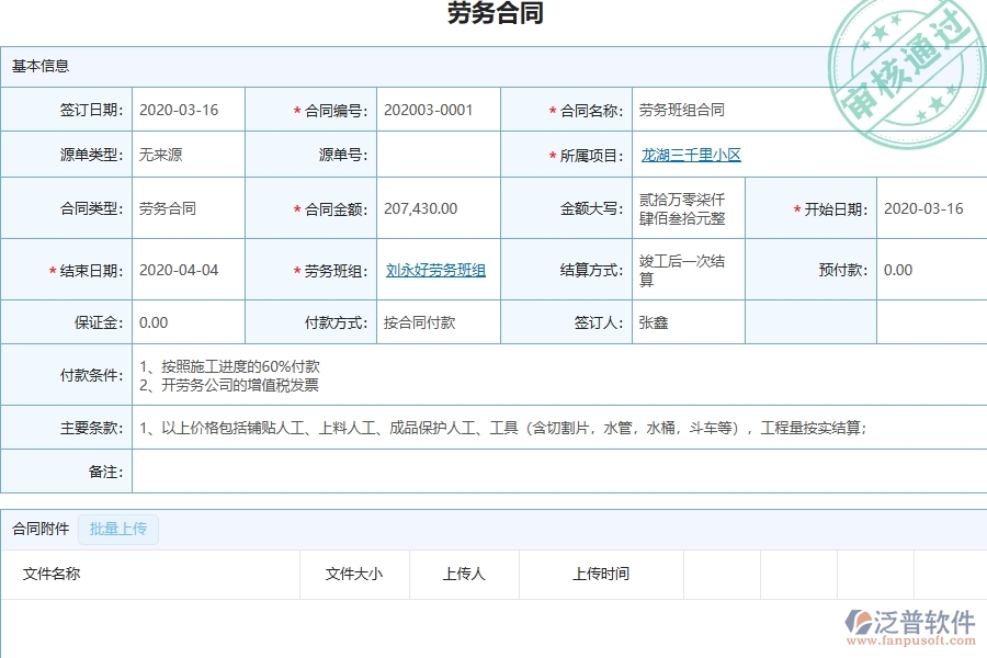 泛普軟件-市政工程管理系統(tǒng)中勞動合同明細(xì)報表的注意事項(xiàng)