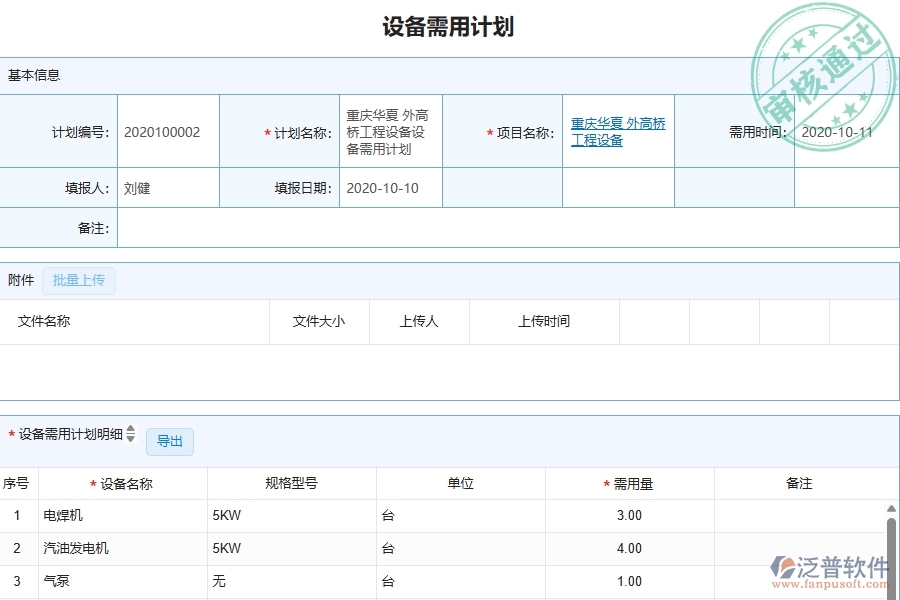 四、泛普軟件-設(shè)備需用計劃在幕墻工程企業(yè)中有哪些優(yōu)點和長處