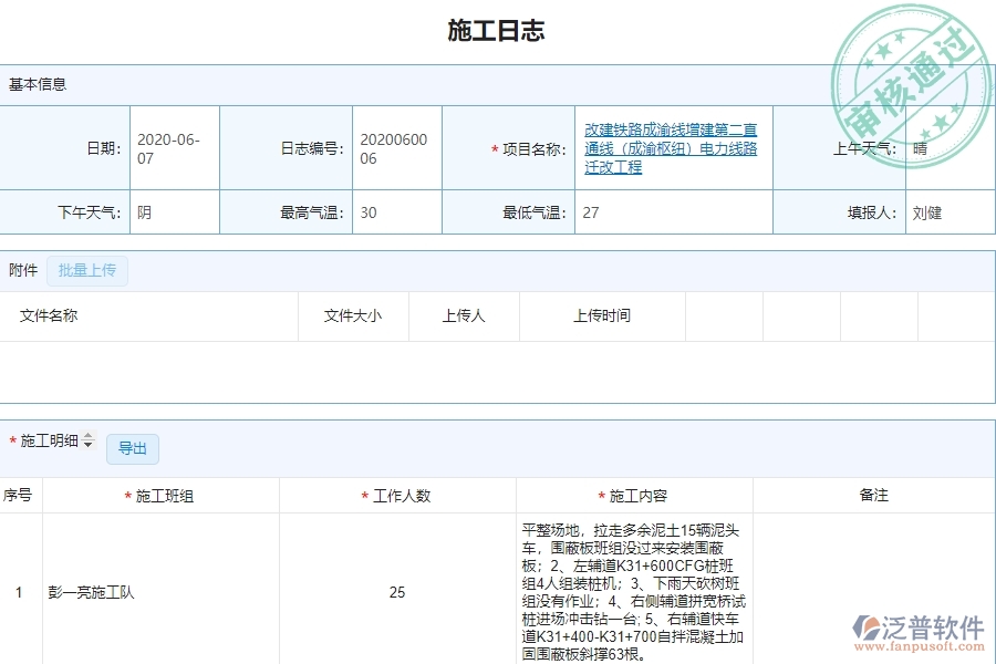 泛普軟件-市政工程企業(yè)管理系統(tǒng)如何有效提高施工過(guò)程管理中的施工日志