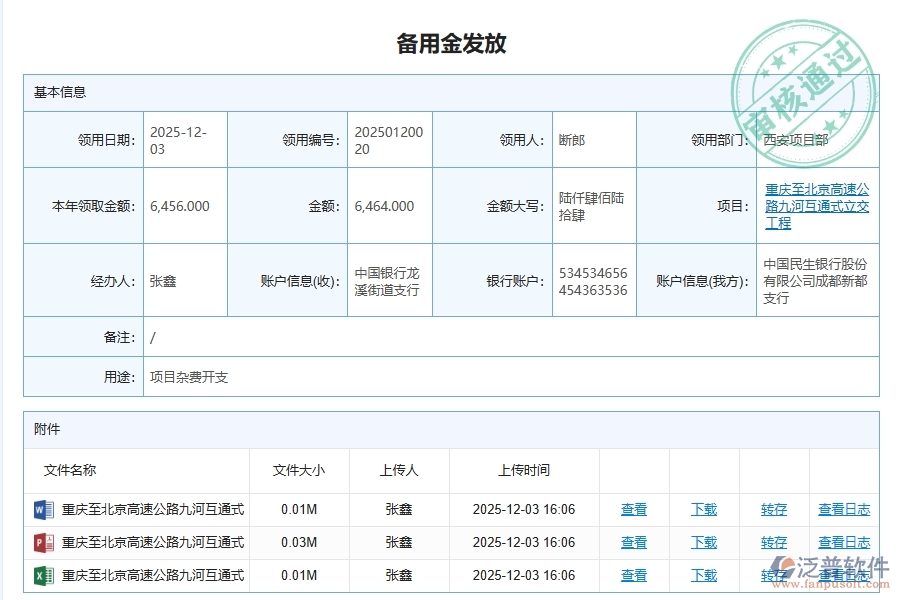 泛普軟件-機電工程管理系統(tǒng)中備用金發(fā)放管理的幾個優(yōu)勢是什么