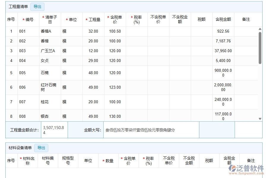 園林工程企業(yè)上了泛普軟件-工程收入報(bào)表軟件的好處是什么