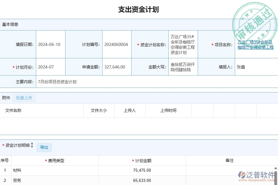 三、泛普軟件-幕墻工程管理系統(tǒng)支出資金計劃的幾個優(yōu)勢是什么