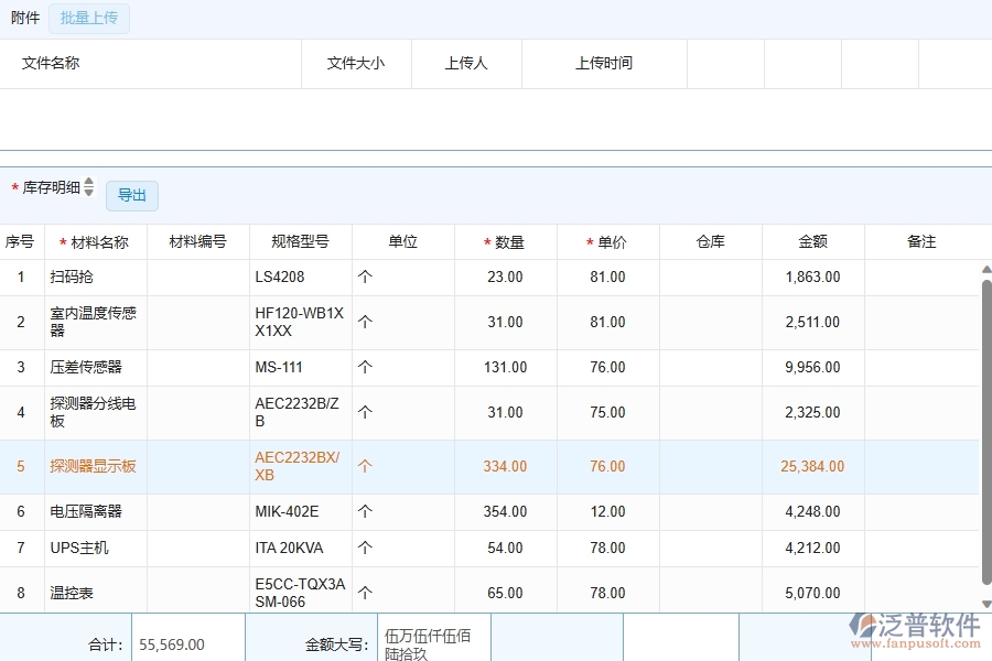 泛普軟件-弱電工程企業(yè)管理系統對于庫存期初的管理作用體現在哪些方面