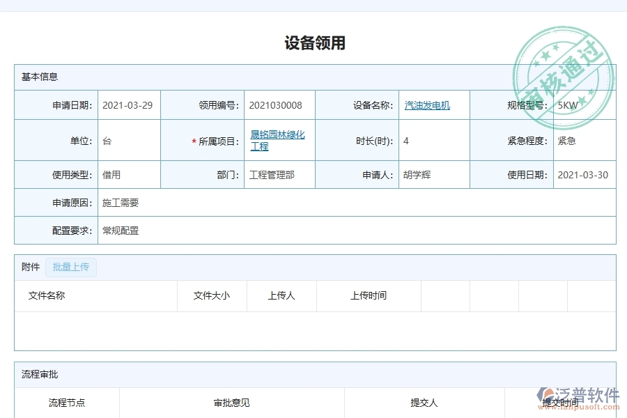 泛普軟件-市政工程項目管理系統(tǒng)在設(shè)備領(lǐng)用列表中的作用