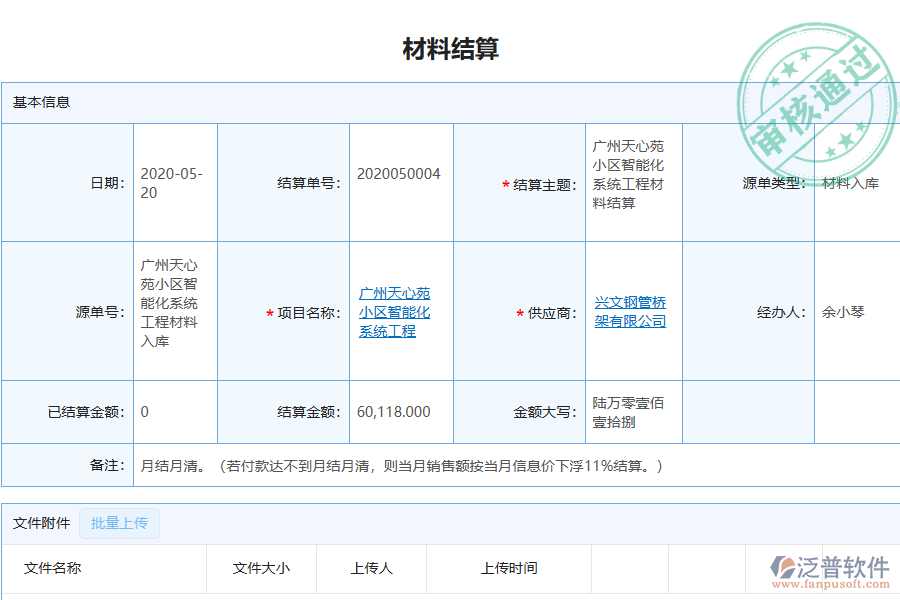 泛普軟件-弱電工程企業(yè)管理系統(tǒng)中材料結(jié)算管理的價值