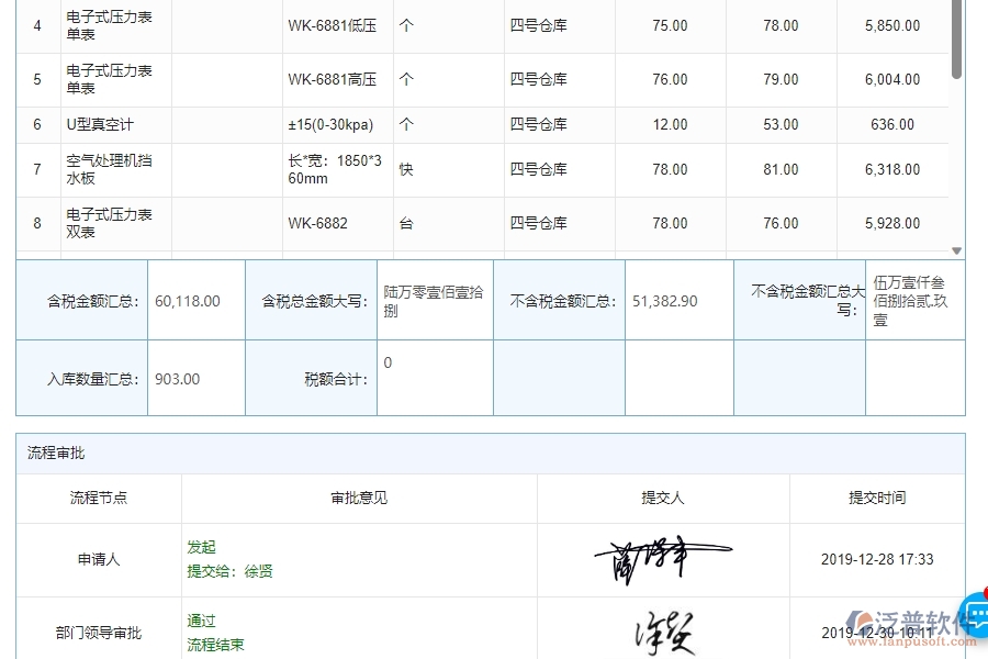 　四、泛普軟件-機(jī)電工程管理系統(tǒng)在材料入庫(kù)明細(xì)查詢中的解決方案