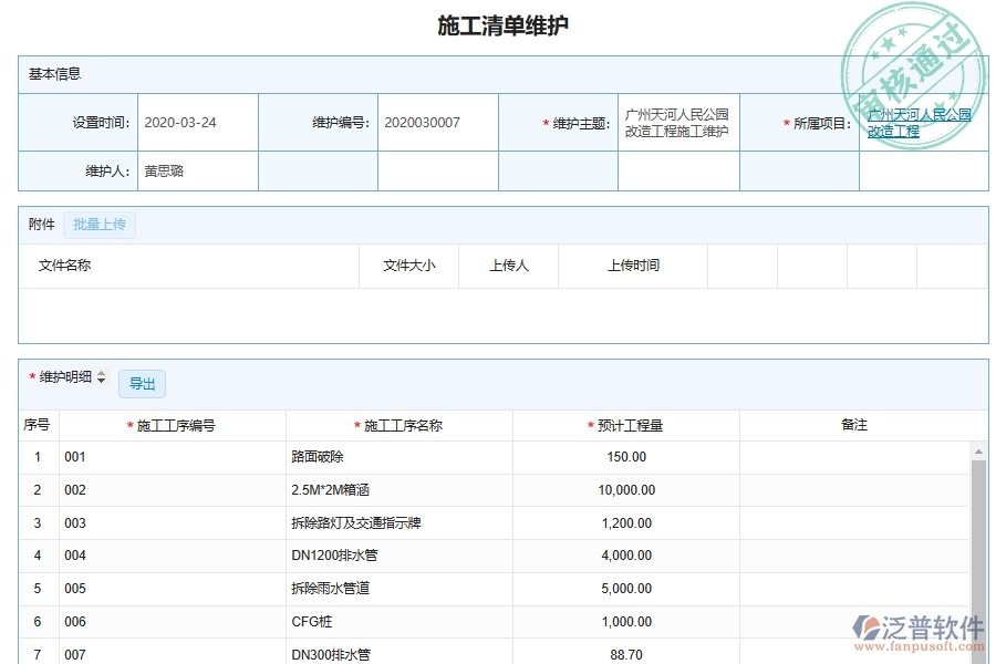 泛普軟件-市政工程企業(yè)管理系統(tǒng)在工程量清單匯總中管控點作用