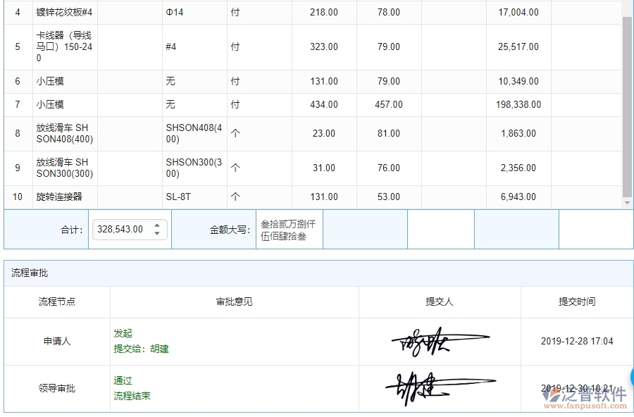 泛普軟件-幕墻工程企業(yè)管理系統中庫存期初明細查詢的核心功能