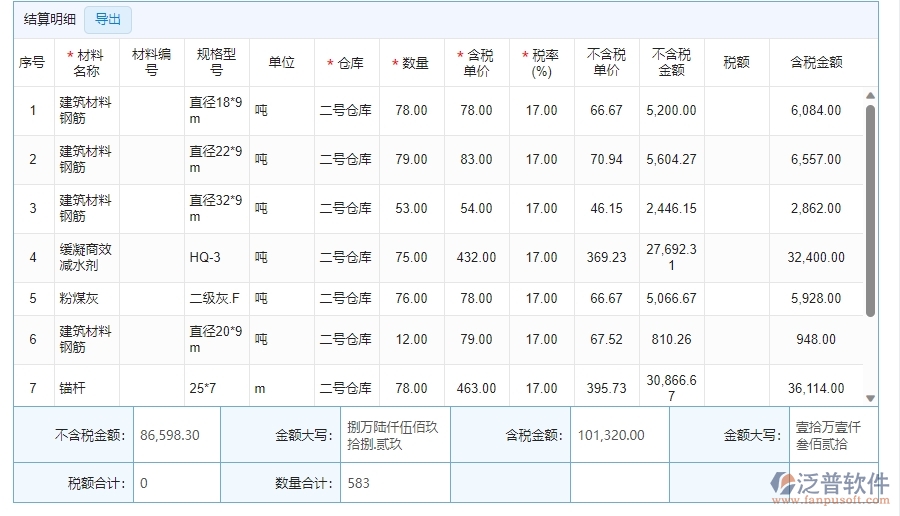 四、泛普軟件材料結(jié)算明細(xì)查詢管理在機(jī)電工程企業(yè)中使用的優(yōu)點(diǎn)